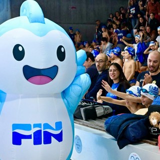 La nuova mascotte FIN Liguria alle Final Four di Coppa Italia