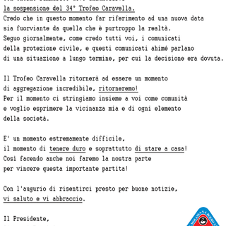 MOLASSANA Annullato il 34° Trofeo Caravella