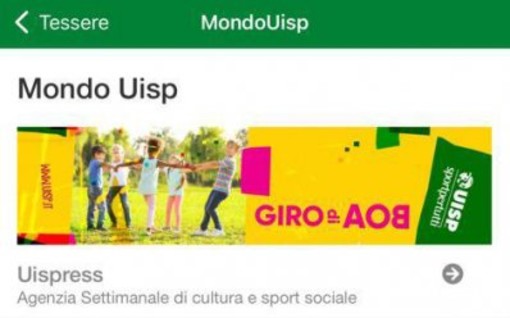 Da oggi la AppUISP è tutta nuova, oltre alla tessera c'è Mondo Uisp