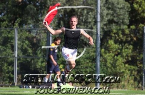 Lorenzo esulta nella finale playoff di Seconda del 2022