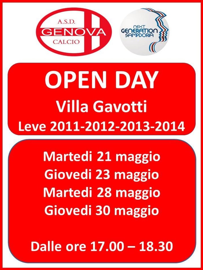 Gli Open Day della Genova Calcio