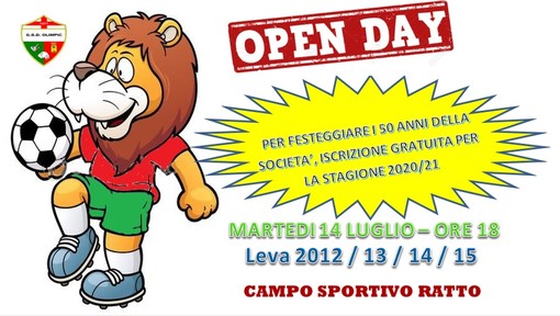 OLIMPIC 1971 Gli open day delle leve 12/13/14/15 il giorno martedi 14 luglio