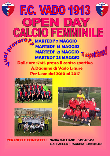 VADO Gli Open Day del calcio femminile