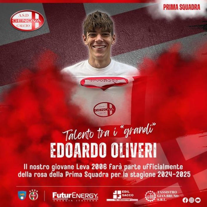 GENOVA CALCIO Un talento fra i grandi