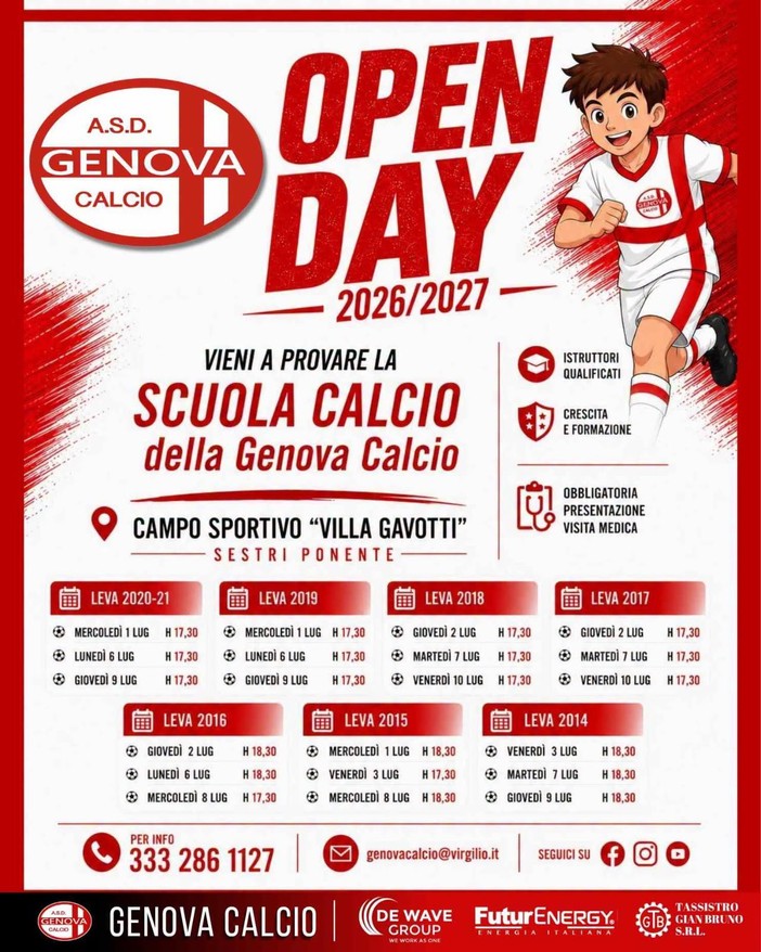 GLI OPEN DAY DELLA GENOVA CALCIO e della Begato Academy