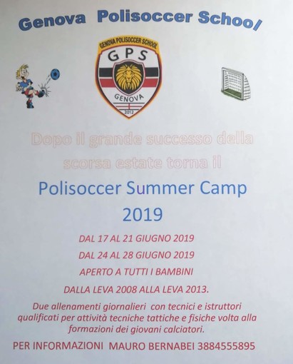 Genova Polisoccer School, il Summer Camp