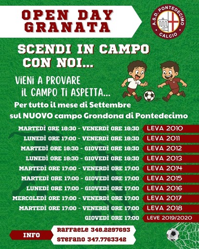 PONTEDECIMO Ecco gli Open Day