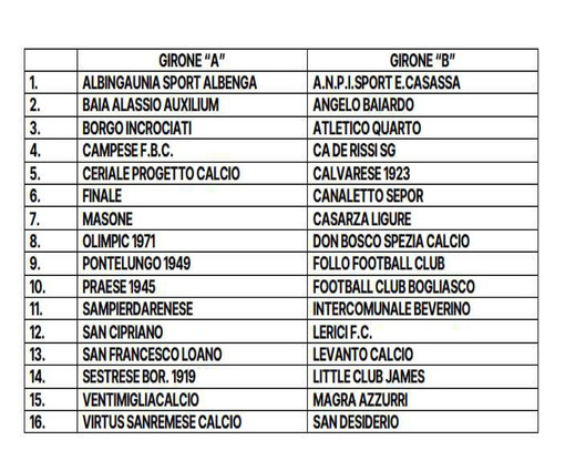 PROMOZIONE Ecco i due gironi PROMOZIONE Ecco i due gironi