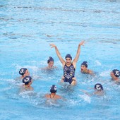 RAPALLO NUOTO Le atlete del nuoto artistico durante la serata di Champions della Pro Recco