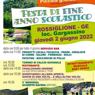 A ROSSIGLIONE GIOVEDI 2 GIUGNO La festa di fine anno scolastico