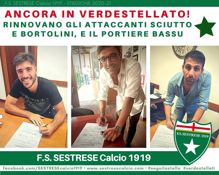 ANCORA IN VERDESTELLATO! Tre gradite conferme in casa Sestrese
