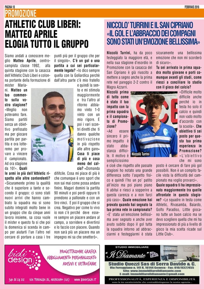 Sportmedia, la pagina con Athletic e San Cipriano