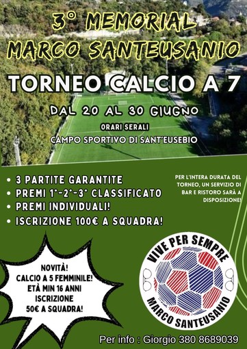 3° MEMORIAL MARCO SANTEUSANIO Torneo di calcio a 7 dal 20 al 30 giugno