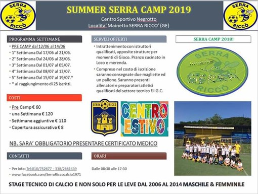 Il Summer Serra Riccò Camp 2019