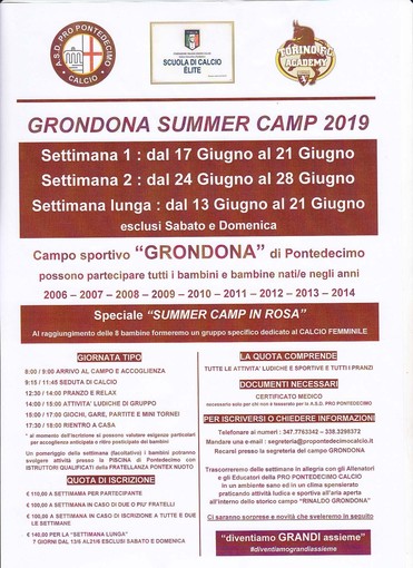 Il Grondona Summer Camp 2019