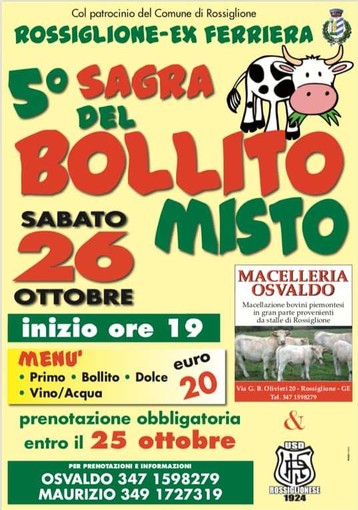 ROSSIGLIONE NON SI FERMA Sabato c'è la Sagra del bollito misto