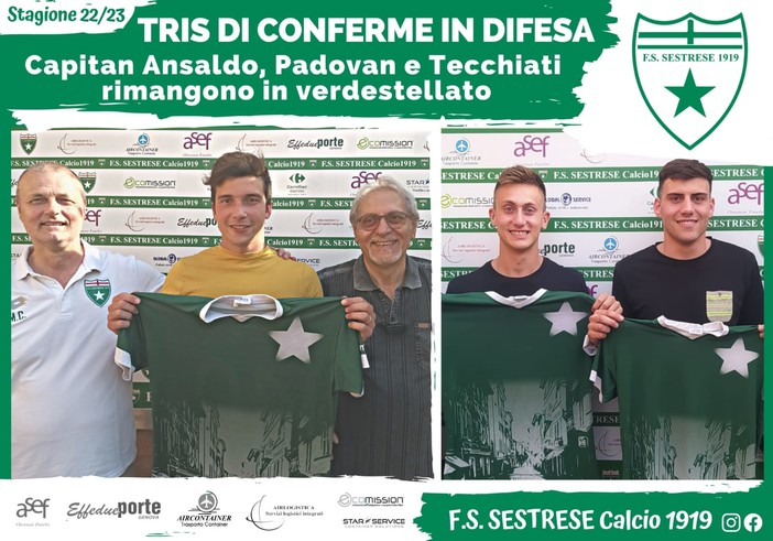 SESTRESE Tris di conferme in difesa