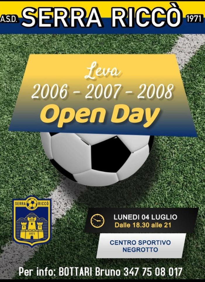 SERRA RICCO' Partono gli Open Day