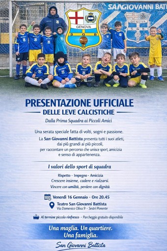 SAN GIOVANNI BATTISTA Venerdì 16 gennaio la presentazione di tutte le leve