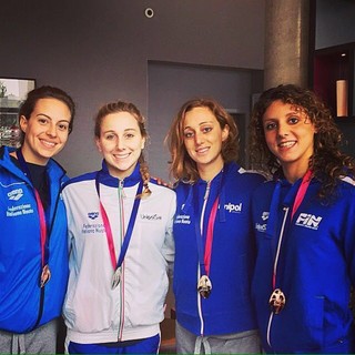 (Nella foto di Andrea Staccioli / deepbluemedia.eu, in alto le quattro atlete della Rari Nantes Savona da sinistra: Costanza Di Camillo, Costanza Ferro, Camilla Cattaneo e Linda Cerruti.