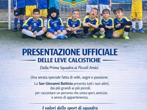 SAN GIOVANNI BATTISTA Domani sera la presentazione ufficiale di tutte le leve