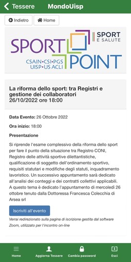 RIFORMA DELLO SPORT Oggi webinar gratuito