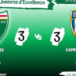 JUNIORES Sestrese-Campomorone 3-3