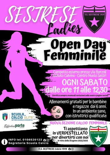SESTRESE Ogni sabato mattina spazio al calcio femminile!