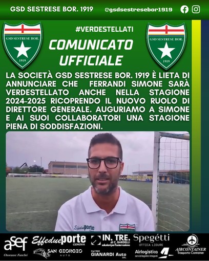 LA SESTRESE RIPARTE DA... SIMONE FERRANDI