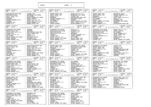 Serie D girone A :  ecco il calendario