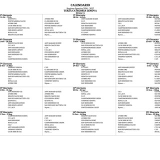 TERZA CATEGORIA GIRONE A Ecco il calendario