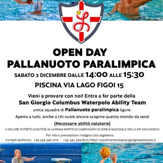 PALLANUOTO PARALIMPICO La San Giorgio Waterpolo Genova inizia il suo percorso formativo