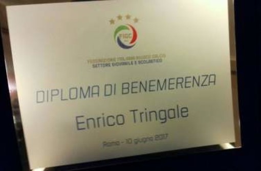 SESTRESE: ENRICO TRINGALE premiato con il prestigioso Diploma di Benemeranza