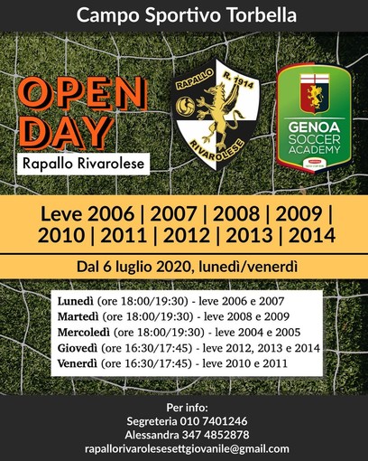 RAPALLO RIVAROLESE Gli open day al Torbella