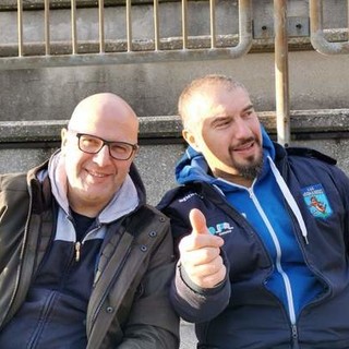 Ternelli (a destra) con il presidente del Mignanego, Valle