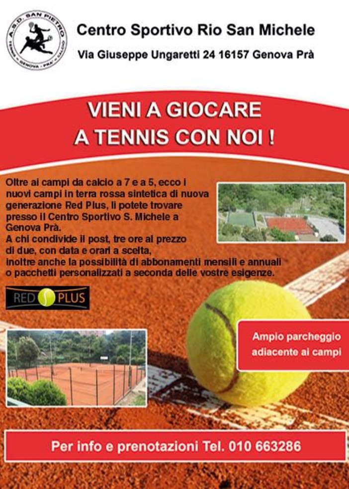 L'ASD San Pietro ti invita: &quot;Vieni a giocare a tennis con noi&quot;