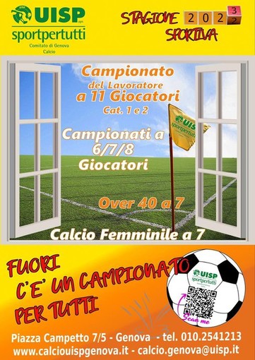 Stagione 2022/23, aperte iscrizioni a campionati di calcio organizzati da UISP Genova