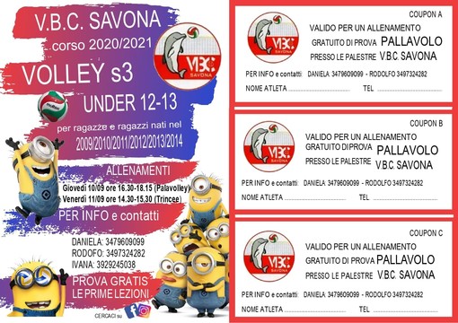 VOLLEY/VBC SAVONA Stampa il coupon per un allenamento di prova!