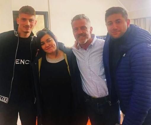 Stefania con Sebastiano Esposito, Flachi e Barletta Stefania con Sebastiano Esposito, Flachi e Barletta