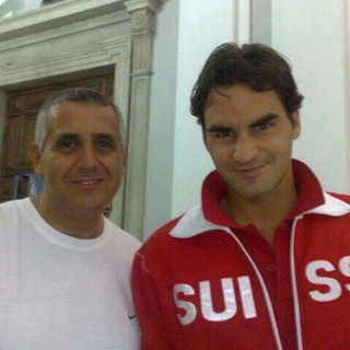 Zappia con Roger Federer