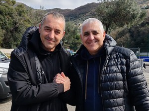 Mimmo con Marco Giampaolo di cui è grande estimatore, recentemente tornato in panchina.
