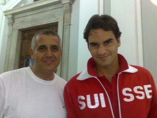 Mimmo Zappia con Roger Federer